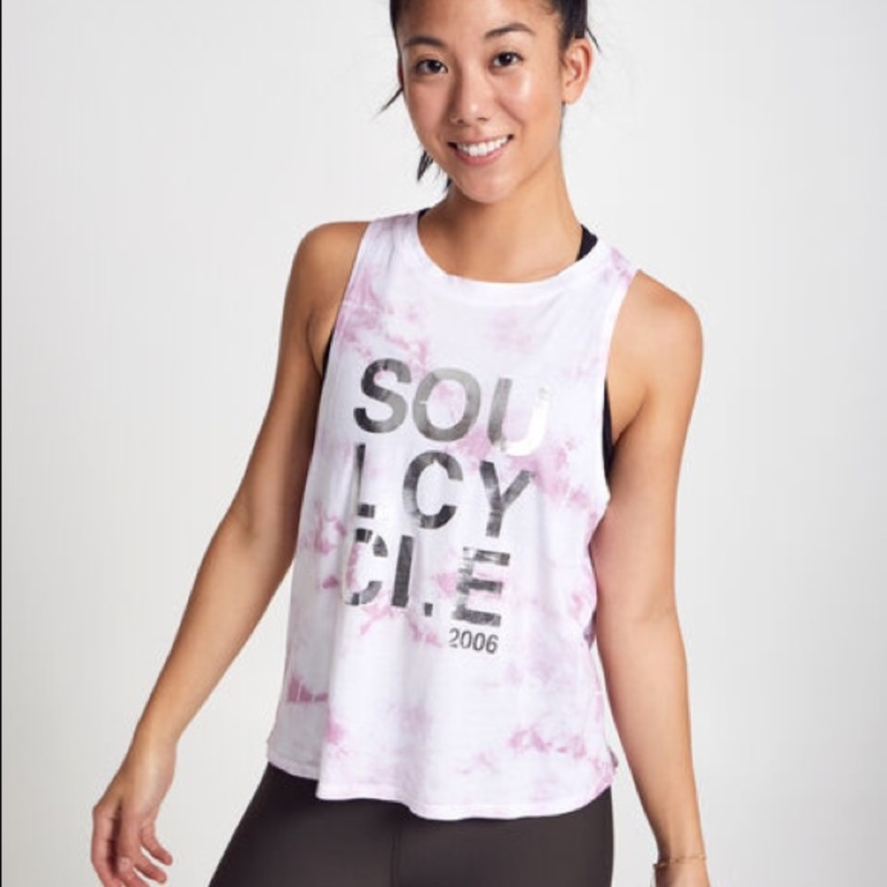 NEW SoulCycle Pink Tie Dye Tank